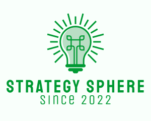 Green Digital Light Bulb  logo