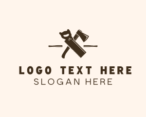 Carpentry Woodcutting  Tools Logo