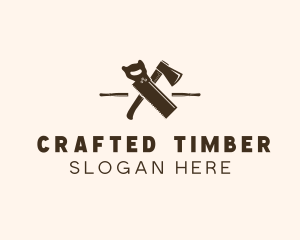 Carpentry Woodcutting  Tools logo design