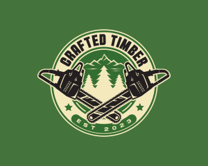 Chainsaw Forest Logger logo design