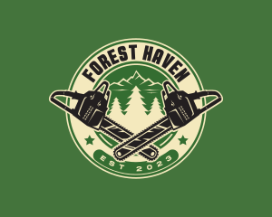 Chainsaw Forest Logger logo design