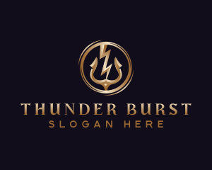 Lightning Thunder Trident logo design