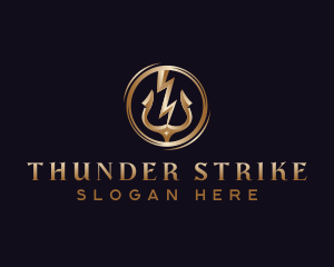 Lightning Thunder Trident logo design