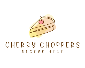 Cherry Cake Slice logo design