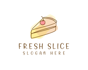 Cherry Cake Slice logo design