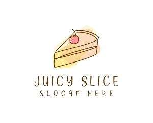 Cherry Cake Slice logo design