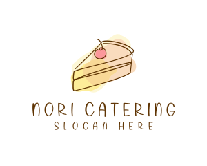 Cherry Cake Slice logo design