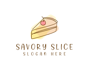 Cherry Cake Slice logo design