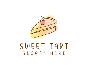 Cherry Cake Slice logo design