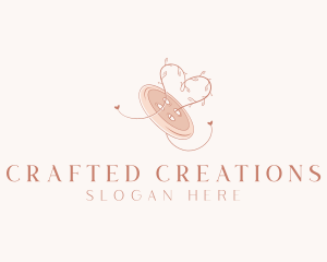 Button Leaf Heart Tailoring logo design