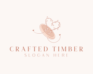 Button Leaf Heart Tailoring logo design