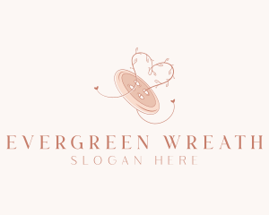 Button Leaf Heart Tailoring logo design