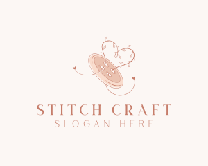 Button Leaf Heart Tailoring logo design