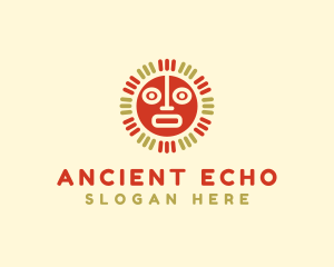 Mayan Sun Mask logo design