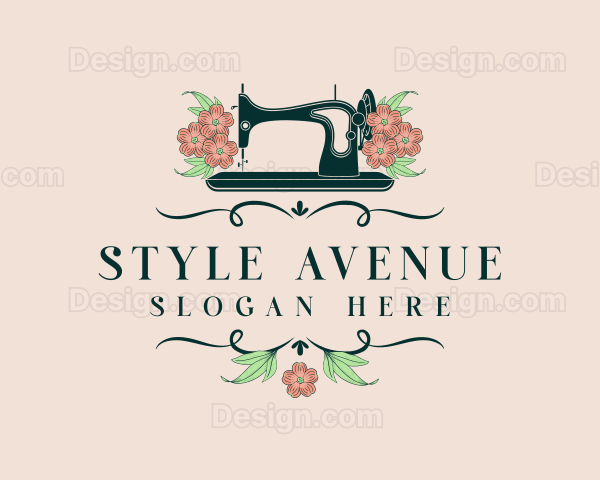 Floral Sewing Machine Logo