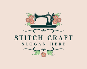 Floral Sewing Machine logo design