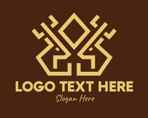 Minimal Symmetrical Deer Antlers Logo