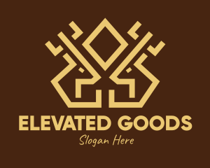 Minimal Symmetrical Deer Antlers logo design