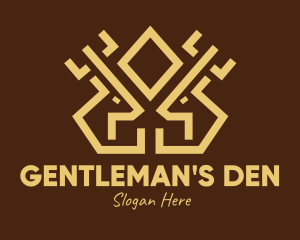 Minimal Symmetrical Deer Antlers logo design