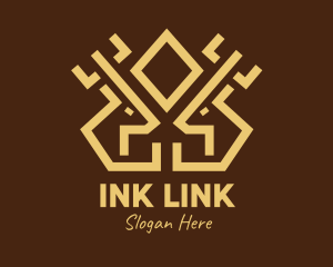 Minimal Symmetrical Deer Antlers logo design