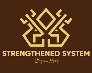 Minimal Symmetrical Deer Antlers logo design