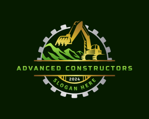 Excavator Mountain Digger logo design