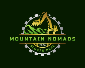 Excavator Mountain Digger logo design