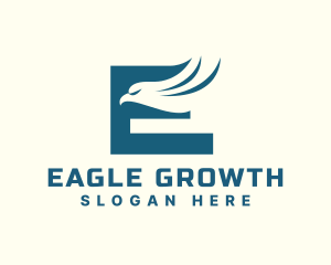 Flying Eagle Wings Letter E logo design