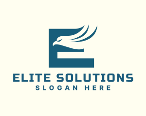 Flying Eagle Wings Letter E logo design