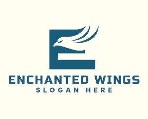 Flying Eagle Wings Letter E logo design