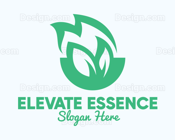 Green Leaf Fire Logo