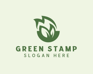 Green Leaf Fire logo design