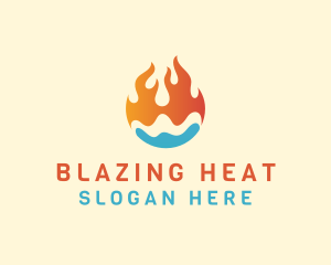 Fire Water Hvac logo design