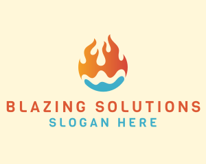 Fire Water Hvac logo design