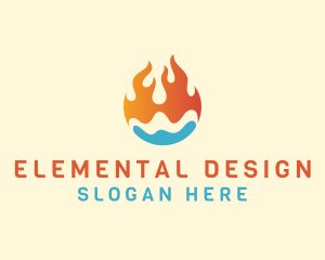 Fire Water Hvac logo design