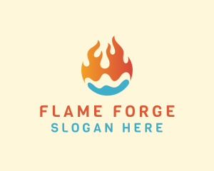 Fire Water Hvac logo design