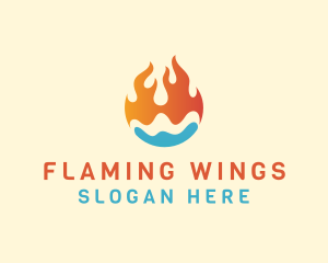 Fire Water Hvac logo design