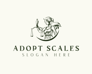 Woman Law Scales logo design