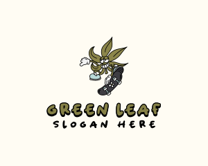 Marijuana Weed Skater logo