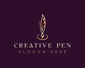 Feather Quill Writer logo design