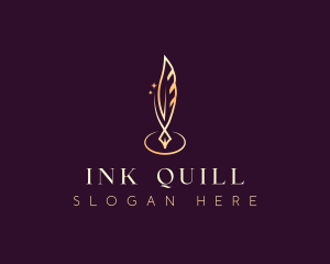 Feather Quill Writer logo design