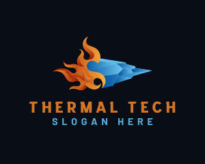 Fire Ice Thermal Temperature logo design