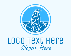 Blue Geometric Penguin  logo