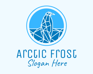 Blue Geometric Penguin  logo