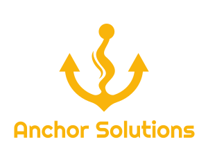 Yellow Anchor Wavy logo