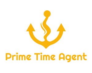 Yellow Anchor Wavy logo design