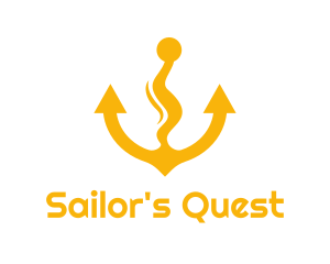 Yellow Anchor Wavy logo design