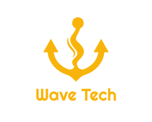 Yellow Anchor Wavy logo