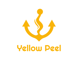 Yellow Anchor Wavy logo design