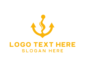 Yellow Anchor Wavy logo